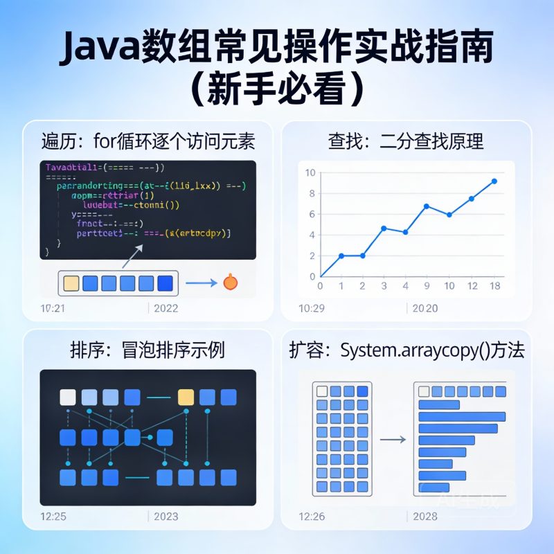 Java数组常见操作实战指南：遍历、排序、查找、扩容（新手必看）-小扎仙森