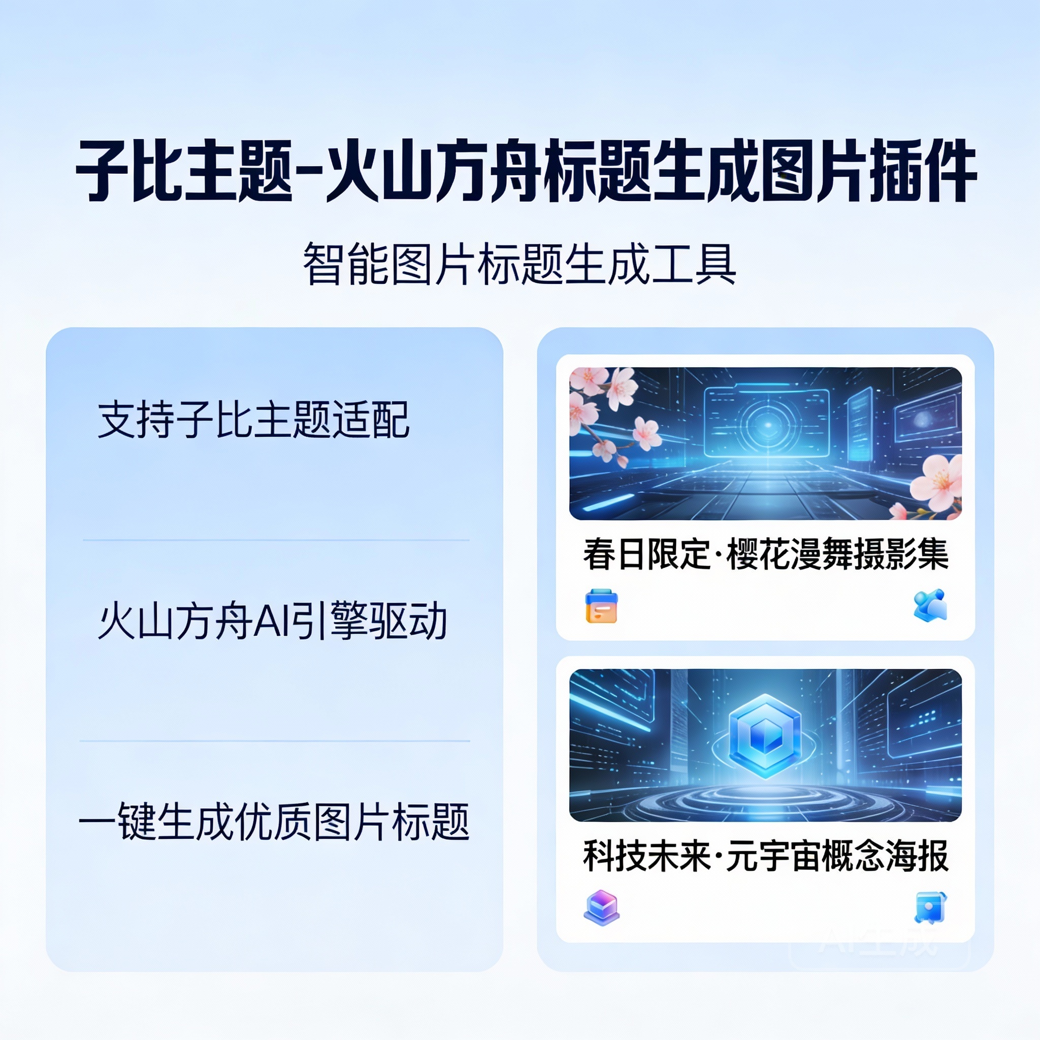 子比主题火山方舟标题生成图片插件使用指南-小扎仙森