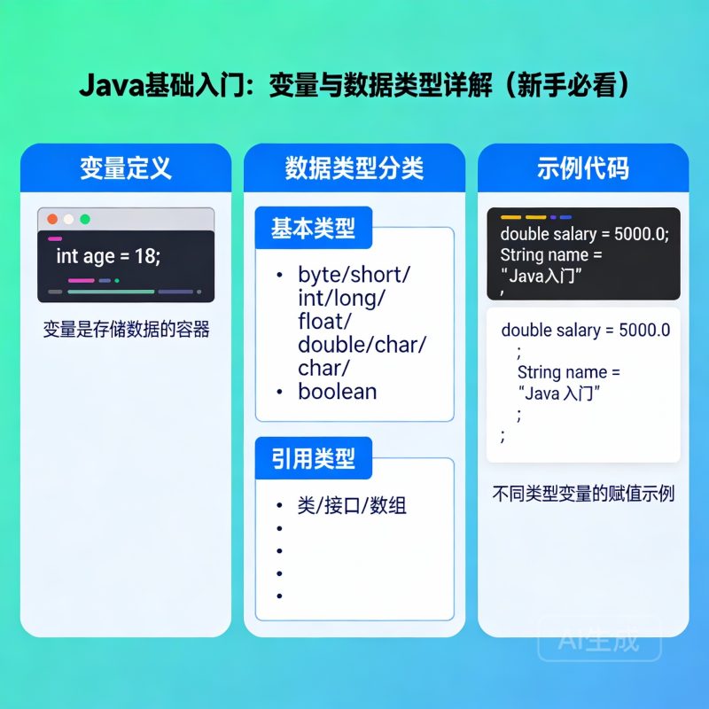 Java基础入门:变量与数据类型详解(新手必看)-小扎仙森